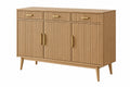 Credenza 150 x 40 x 90 cm in legno rovere con ante scanalate stile moderno