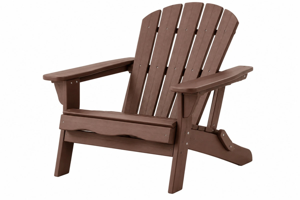 Sedia Adirondack da esterno 80 x 75 x 95 cm in materiale sintetico marrone effetto legno
