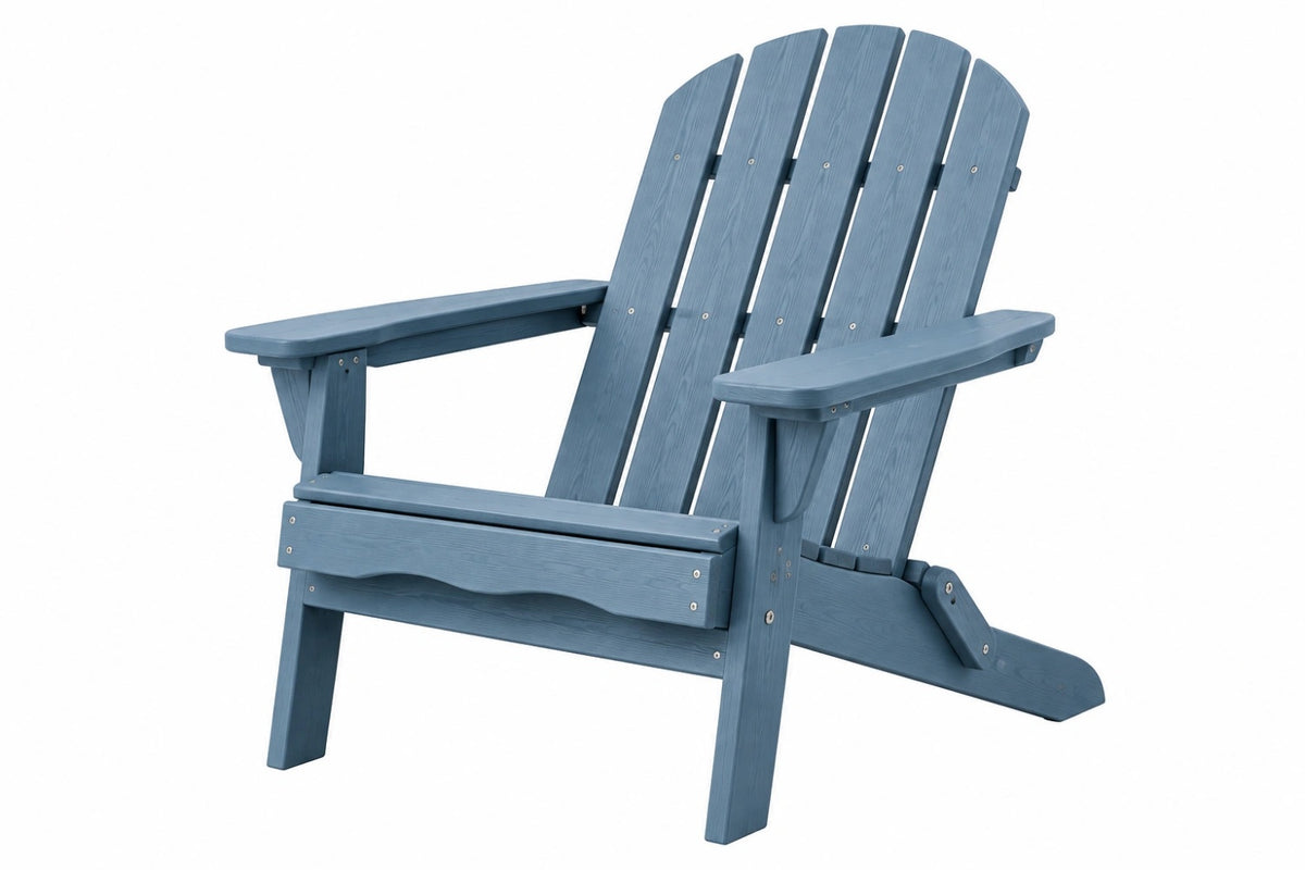 Sedia da giardino Adirondack 80 x 90 x 95 cm in legno blu con schienale inclinato