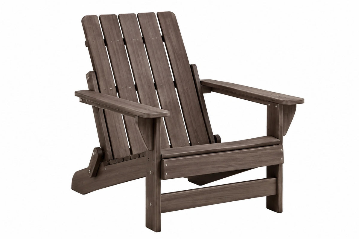Poltrona Adirondack da esterno 80 x 93 x 100 cm in legno marrone con schienale inclinato