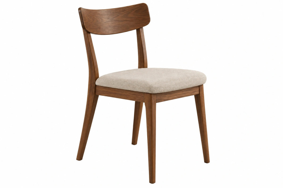 Sedia da pranzo 50 x 55 x 80 cm in legno marrone con seduta imbottita beige - stile moderno